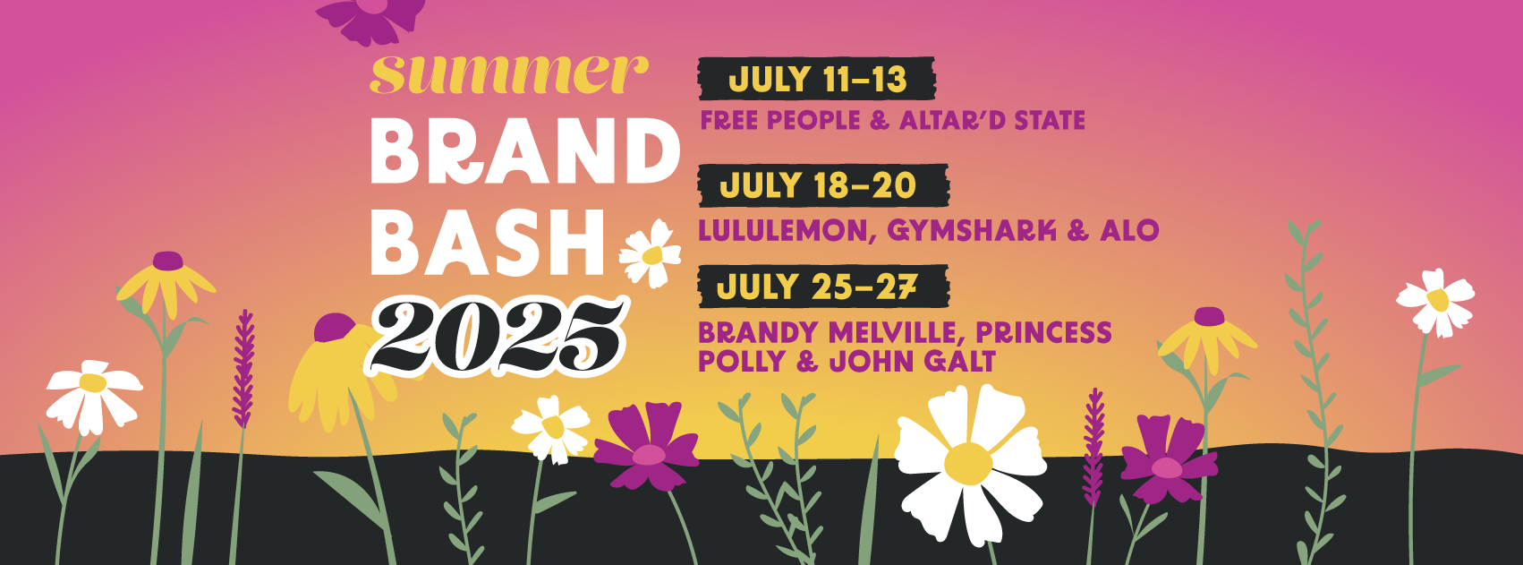 a pink image with event descriptions and dates